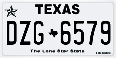 TX license plate DZG6579