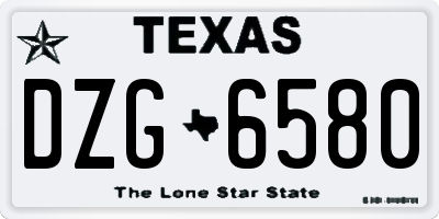 TX license plate DZG6580