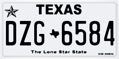 TX license plate DZG6584