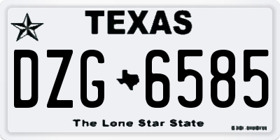 TX license plate DZG6585