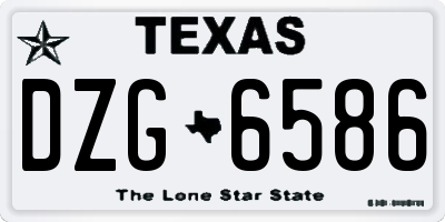 TX license plate DZG6586