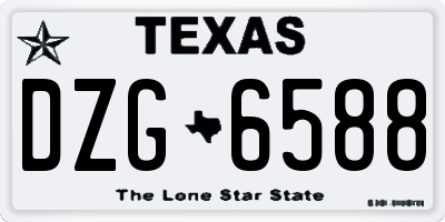 TX license plate DZG6588