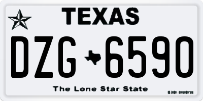 TX license plate DZG6590