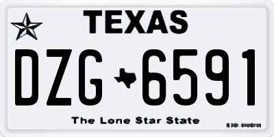 TX license plate DZG6591