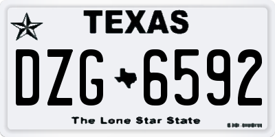 TX license plate DZG6592