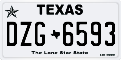 TX license plate DZG6593