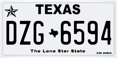 TX license plate DZG6594