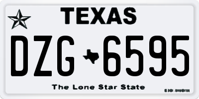 TX license plate DZG6595