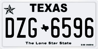 TX license plate DZG6596