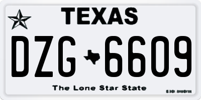 TX license plate DZG6609