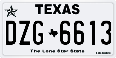 TX license plate DZG6613