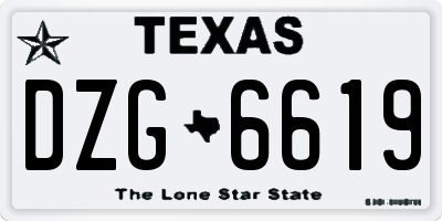 TX license plate DZG6619