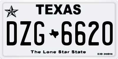 TX license plate DZG6620