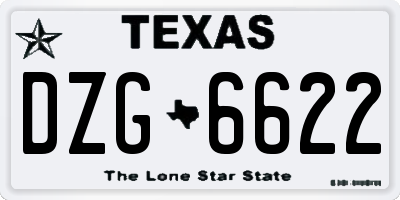 TX license plate DZG6622
