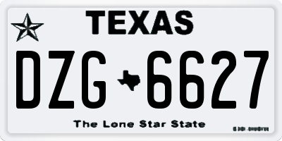 TX license plate DZG6627