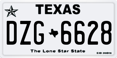 TX license plate DZG6628