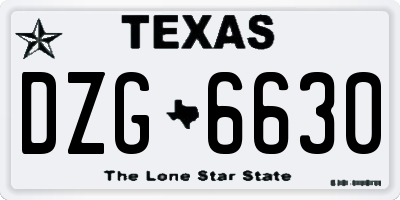 TX license plate DZG6630