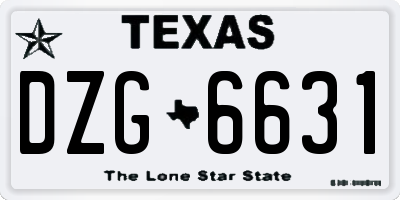 TX license plate DZG6631