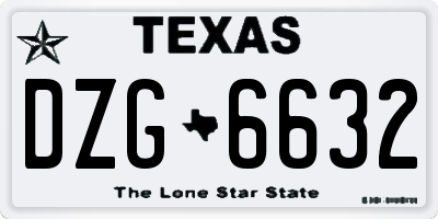 TX license plate DZG6632
