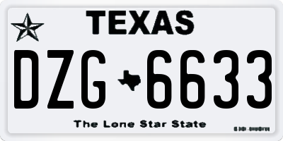 TX license plate DZG6633
