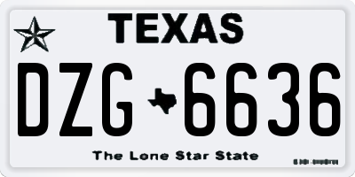 TX license plate DZG6636