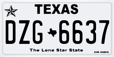 TX license plate DZG6637