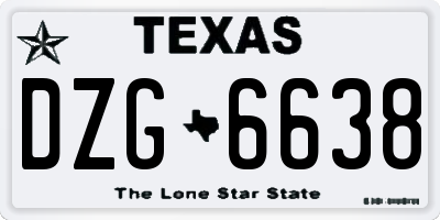 TX license plate DZG6638