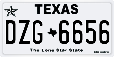 TX license plate DZG6656