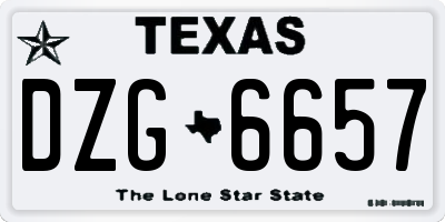TX license plate DZG6657