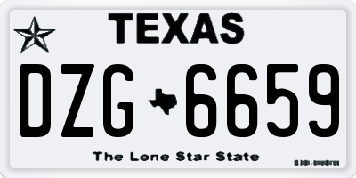 TX license plate DZG6659