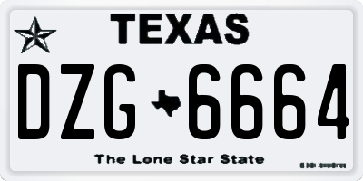 TX license plate DZG6664