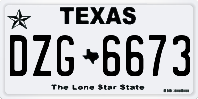 TX license plate DZG6673