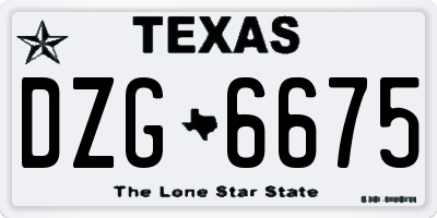 TX license plate DZG6675