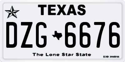 TX license plate DZG6676