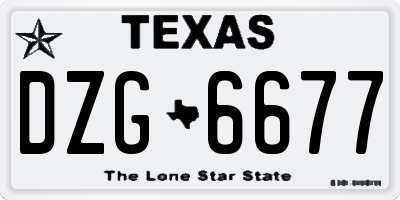 TX license plate DZG6677