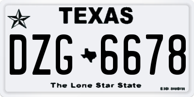TX license plate DZG6678
