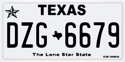 TX license plate DZG6679