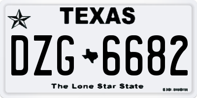 TX license plate DZG6682