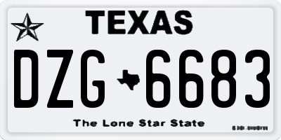 TX license plate DZG6683