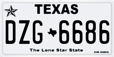 TX license plate DZG6686