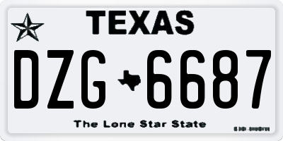 TX license plate DZG6687