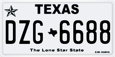 TX license plate DZG6688
