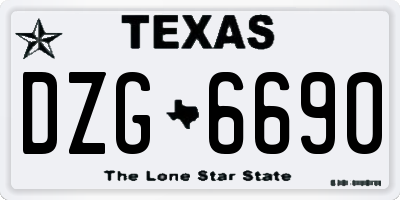 TX license plate DZG6690