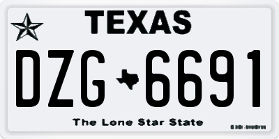 TX license plate DZG6691
