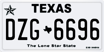 TX license plate DZG6696
