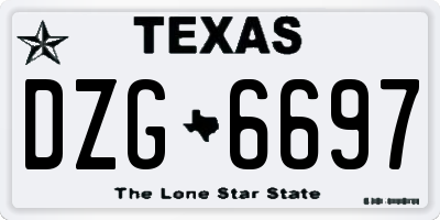 TX license plate DZG6697