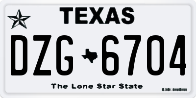 TX license plate DZG6704