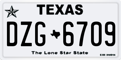 TX license plate DZG6709