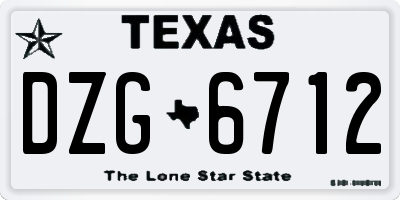 TX license plate DZG6712
