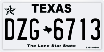 TX license plate DZG6713